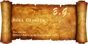Béki Gizella névjegykártya